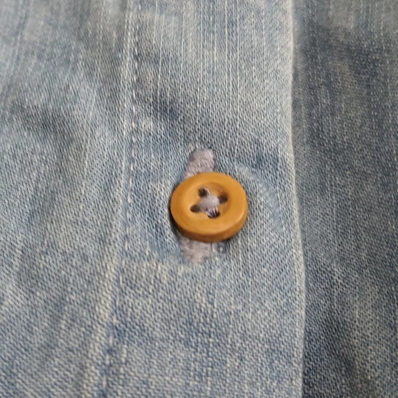 Denim Puff Sleeve Embroidered Midi Dress Babydoll Lightwash Modest Cute Sundress - Picture 8 of 9